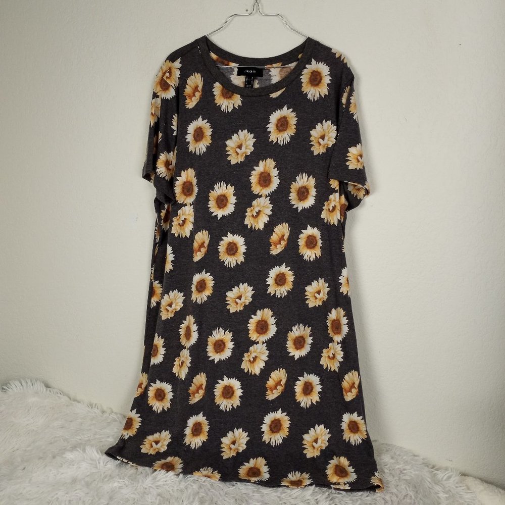 Forever 21 Dress 3X Sunflowers shirt Dress Comfy